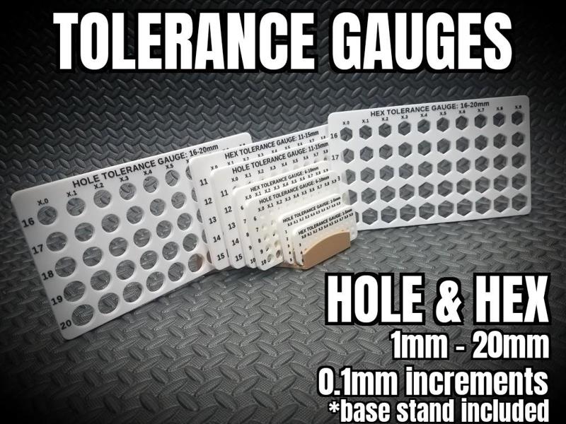 Tolerance Gauges: Hex & Hole (1mm-20mm) with stand