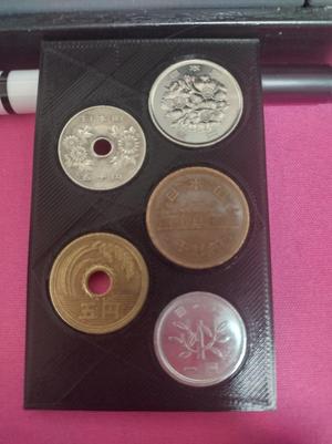 Customizable coin holder card, JPY 1,5,10,50