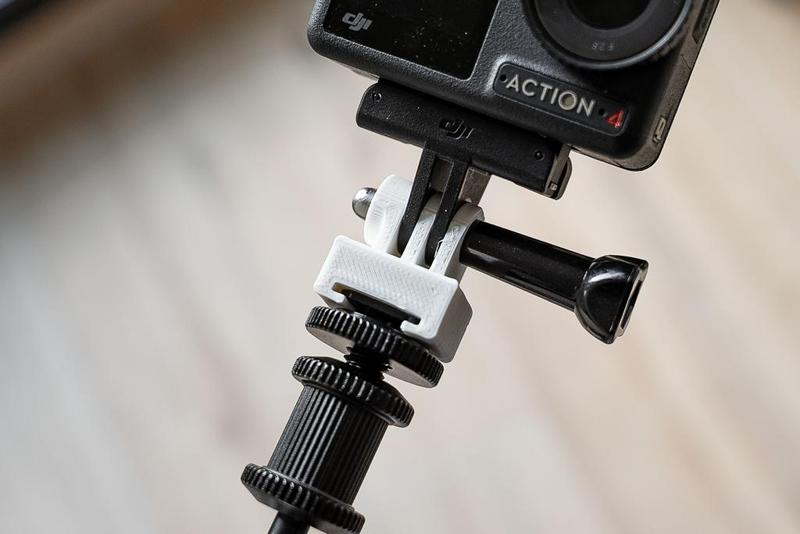 Shoe accessory to Action Camera mount (GoPro, DJI, Insta360)