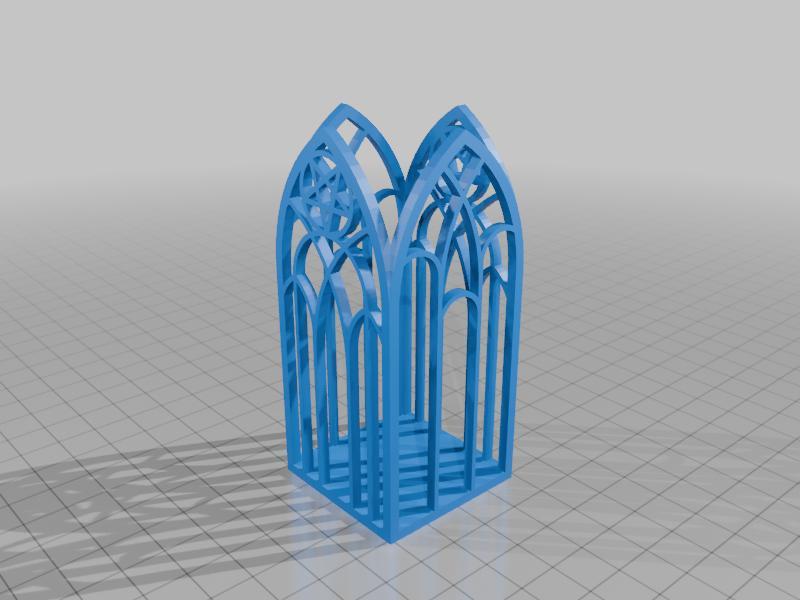 Simple Gothic Pen Holder With Pentagram