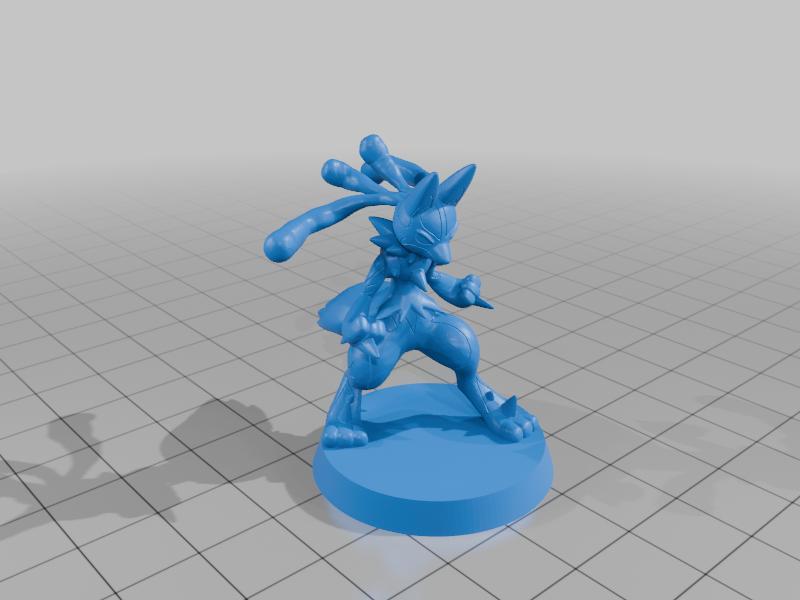 mega lucario. lucario. and riolu.