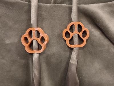 Animal Paw Hoodie Drawstring Beads