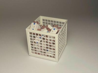 Stackable Mini-box, horizontally checkered walls
