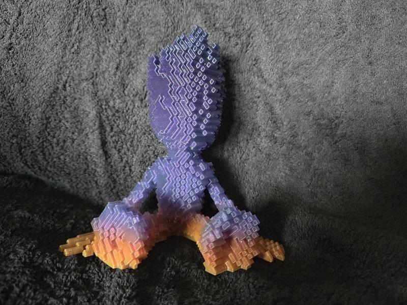 Smiling Sitting Pixel Groot