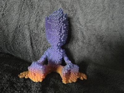 Smiling Sitting Pixel Groot