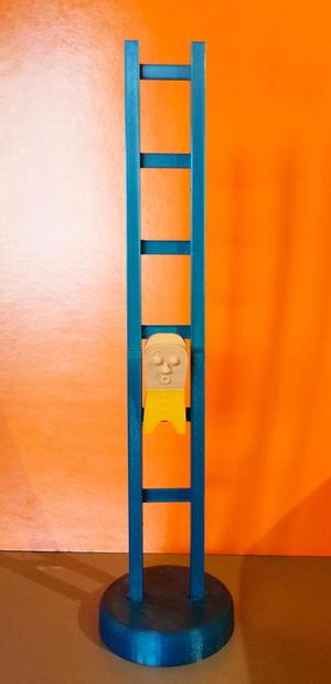 man falling down stair