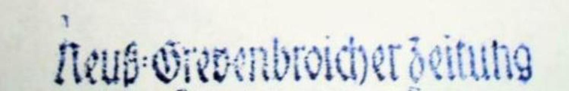 German newspaper stamp (Neuß Grevenbroicher Zeitung)