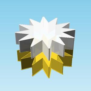 TWELVE POINTED BLACK STAR, nestable box (v1)