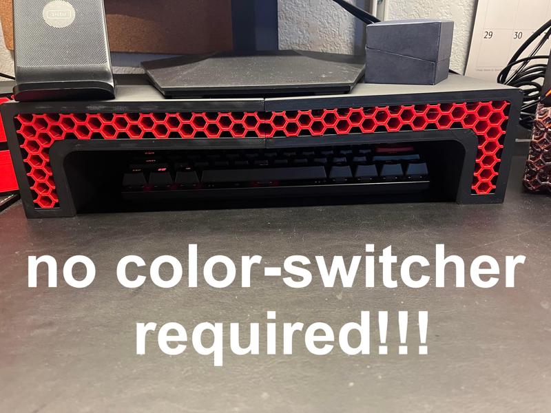 Monitor stand with keyboard space!!! no color switcher required!!