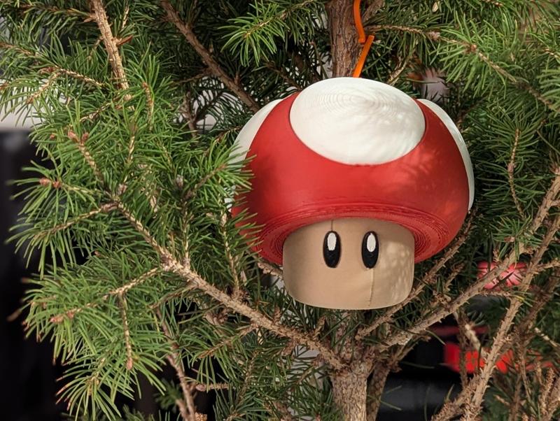 Mario Mushroom Christmas Bauble (No AMS)