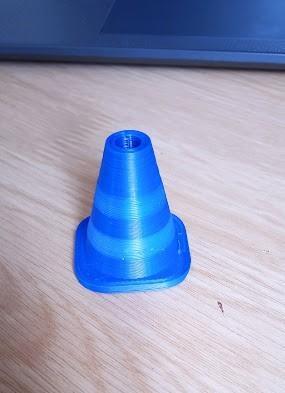 Cône de chantier deux couleurs