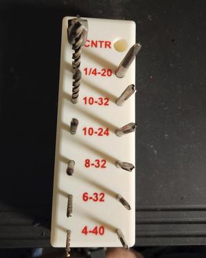 Tap and drill bit organizer (imperial)