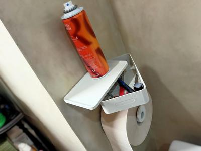 Large toilet paper holder with drawer