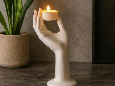 Serenity Hand LED Candle Holder – Minimalist Decor