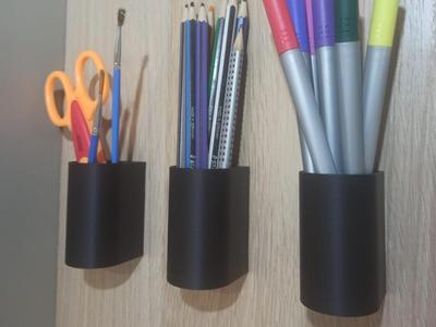 Wall mounted brush/pencil holder