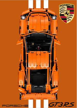 Lego 42056 Porsche 911 GT3 RS Wall Mount