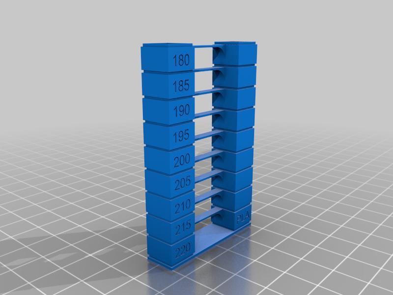 220-180 PLA Temp Tower for 120 X 120 bed printers