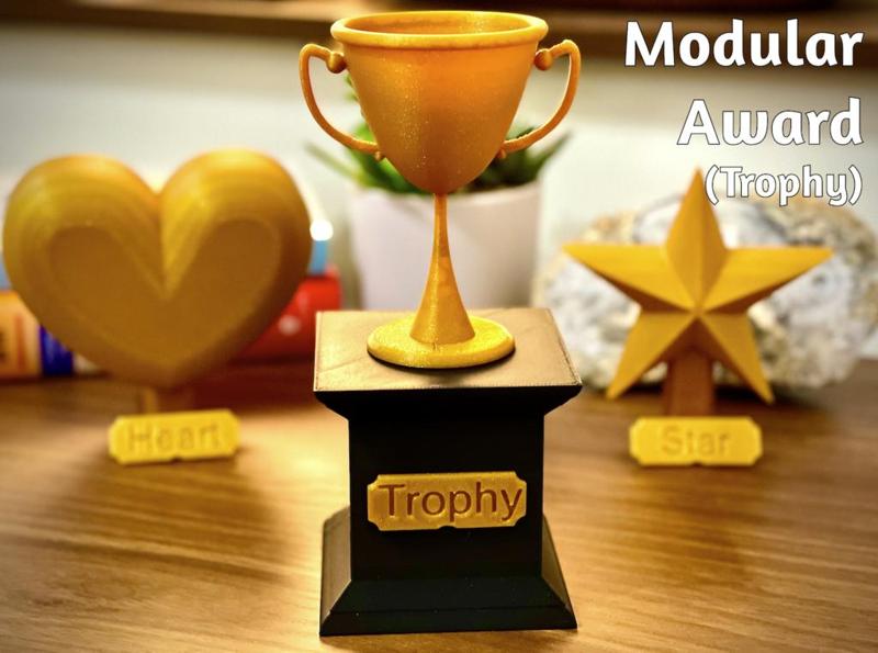 Modular Award (Trophy, Heart, or Star)