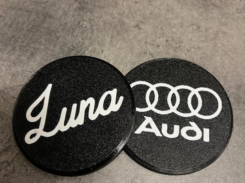 Snus box with Audi logo and LUNA text