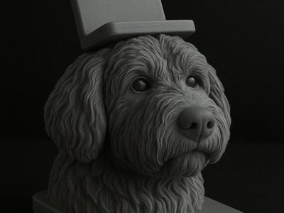 Phone Stand - Bernedoodle Statue