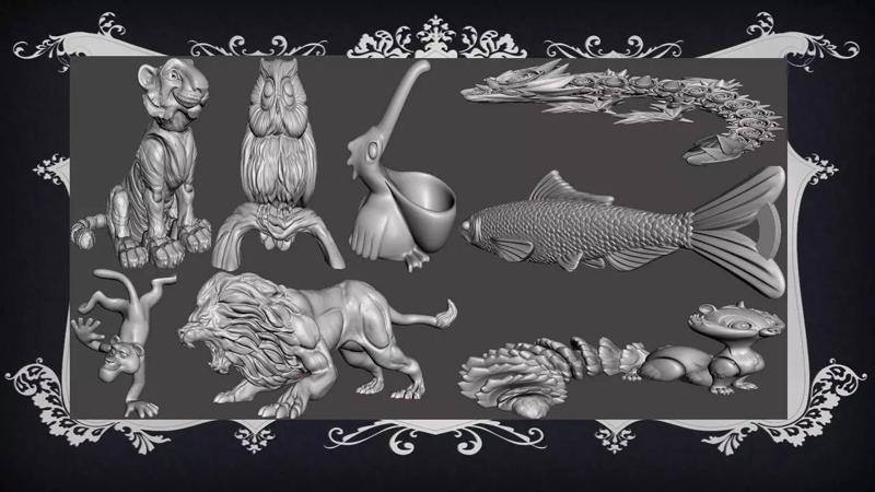 Animal Pack 09 3D Printable STL Jungle Farm Zoo Sea