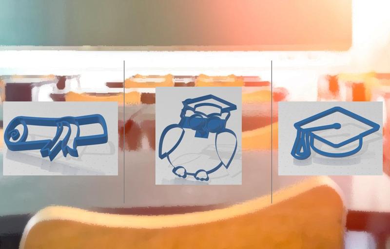 Graduation Cookie Cutters Pack. (3 Pieces)