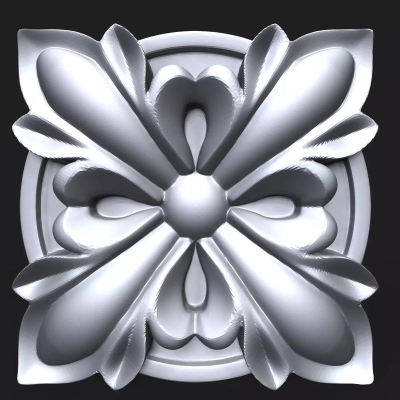 Carved Rosette decor element 04