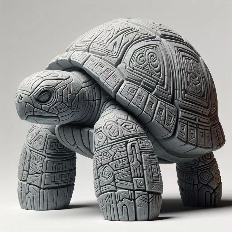 Ancient Stone Totem Turtle  Tribal Inspired 3D Print