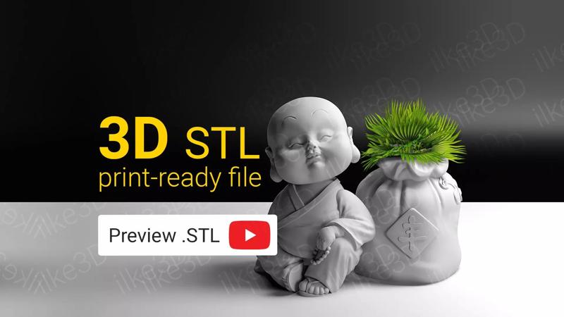 Buddha man on table with bag