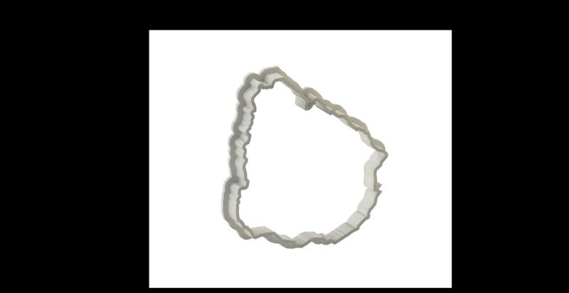 Uruguay map cookie cutter / cookie cutter map