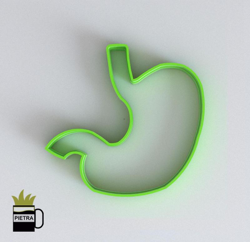 FONDANT COOKIE CUTTER MOLD OF HUMAN BODY ORGANS STOMACH 3D IMPRESSION MODEL