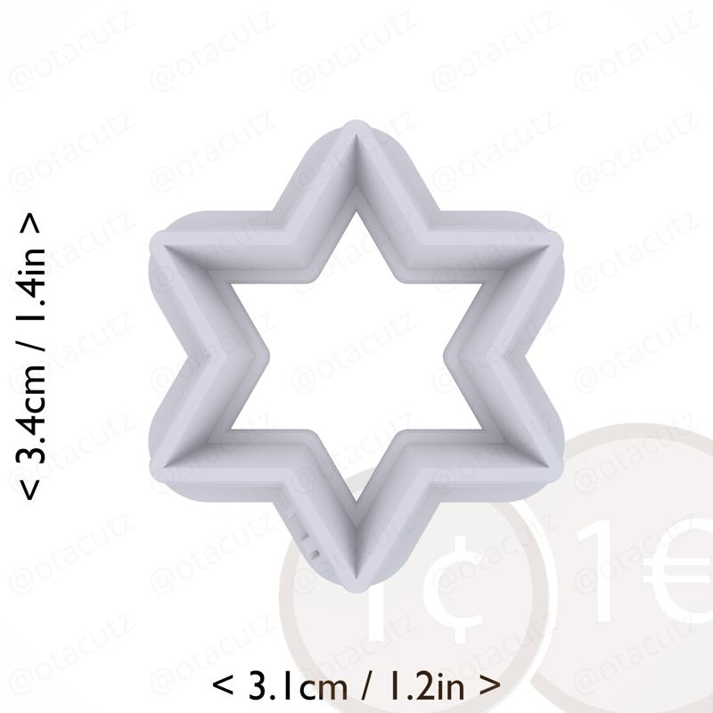 Hexagram Cookie Cutter 1in / 2.5cm
