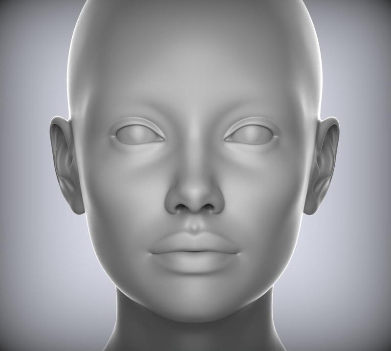 3 3D Head Face Female Character Women teenager portrait doll 3D Low-poly 3D model