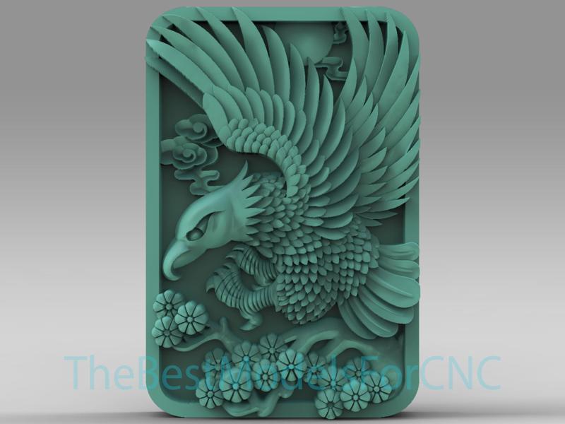 3D Model STL File for CNC Router Laser & 3D Printer Asian Eagle