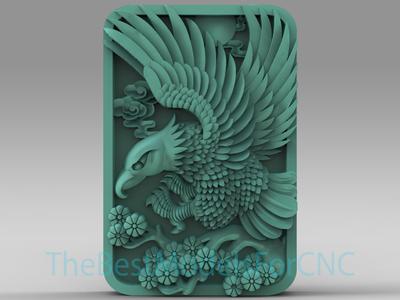 3D Model STL File for CNC Router Laser & 3D Printer Asian Eagle
