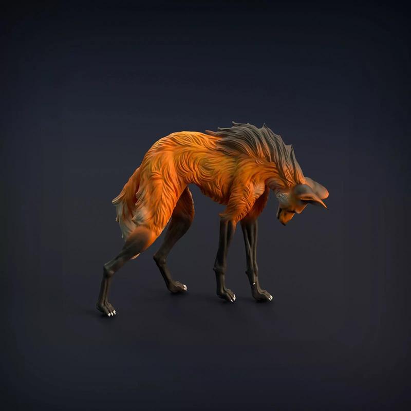 Maned Wolf for 3D printing