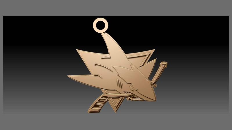 NHL san jose sharks keychan shield color printable