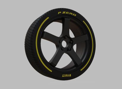 Miniature Enkei Kojin Rim & Tire