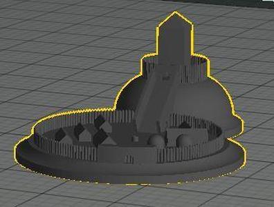 Motte and Bailey Castle model for game board or decoration