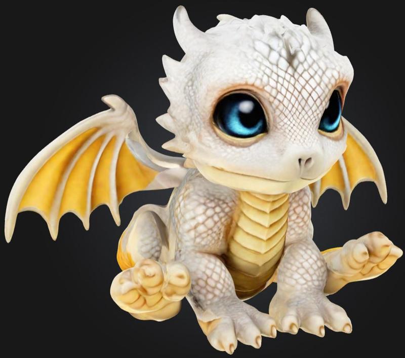 Cute Baby Dragon - 3D Printable Model