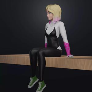 Spider Gwen Spider-Verse shelf decoration