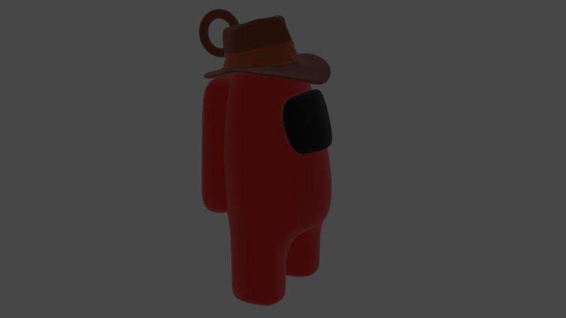Keyring Among Us with Cowboy Hat