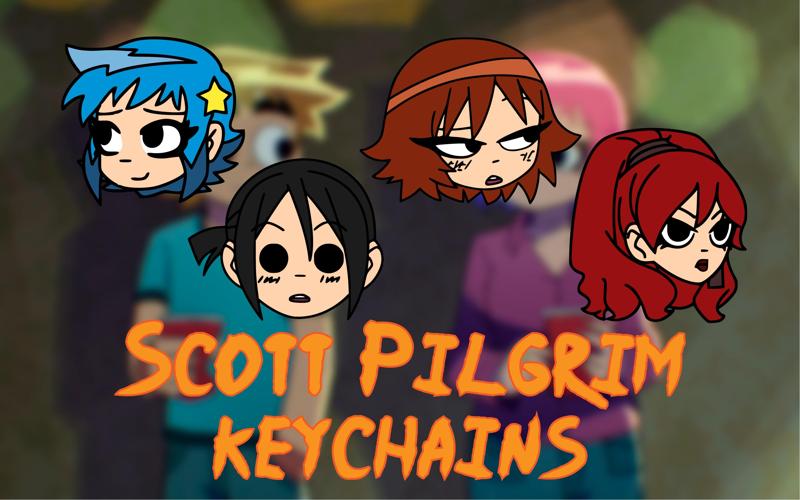 Scott Pilgrim Takes Off Keychains (Envy, Kim, Knives and Ramona)