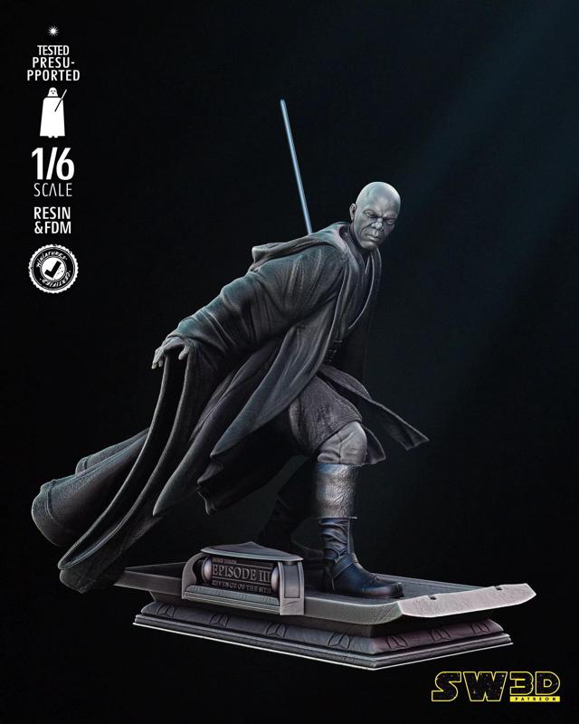 STAR WARS Mace Windu Sculpture Tested for 3D Printing