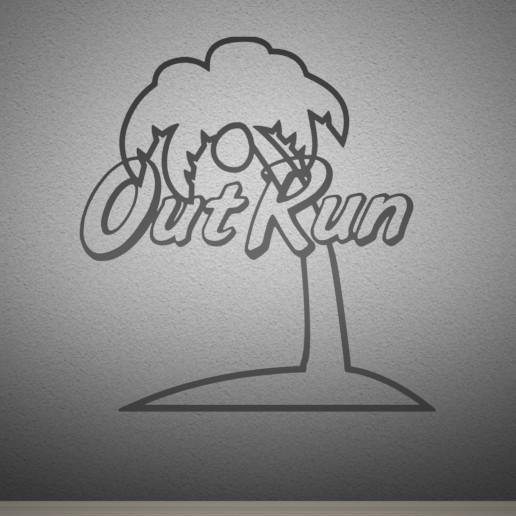 Out Run Sign, With AM2 Palm Tree.
