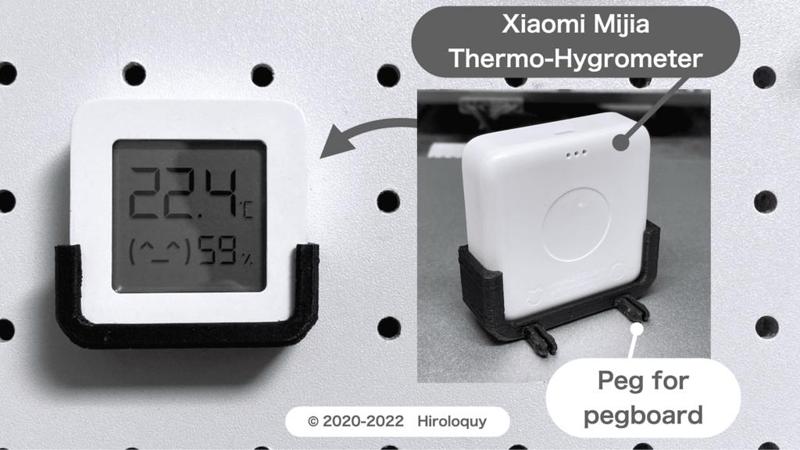 Pegboard Holder for Thermo-Hygrometer (Xiaomi Mijia)
