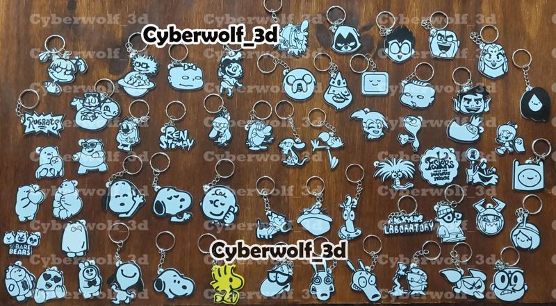KEY CHAIN / KEY RINGS : SUPER PACK OF 68 CARTOON CHARACTERS