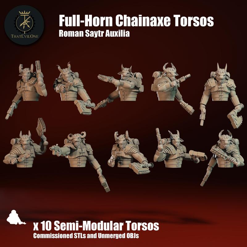 Roman Saytr Full-Horn Melee Torsos - Commissioned