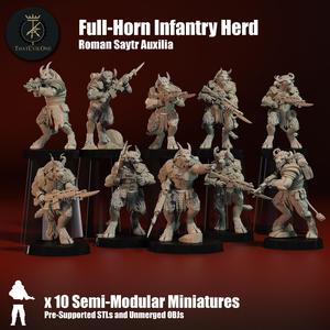 Roman Saytr Full-Horn Infantry Herd - Presupported