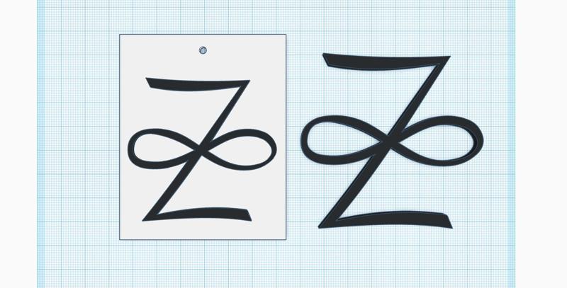 Zonar Karuna Reiki Symbol - tag, wall decor print, energetic keychain, fridge magnet